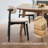 Mid Century Modern Dining Chairs With Brown Solid Wood Legs, Beige Kitchen Chairs-809109589-811540765