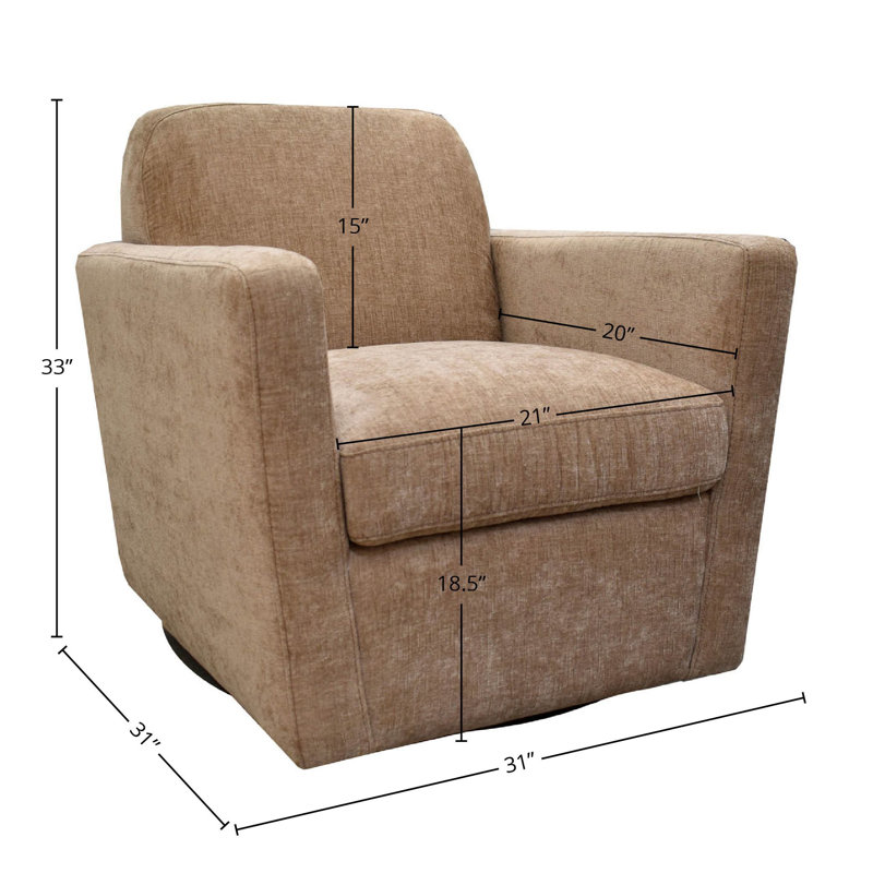 Fauteuil club Almena, Polyester latte chenille
