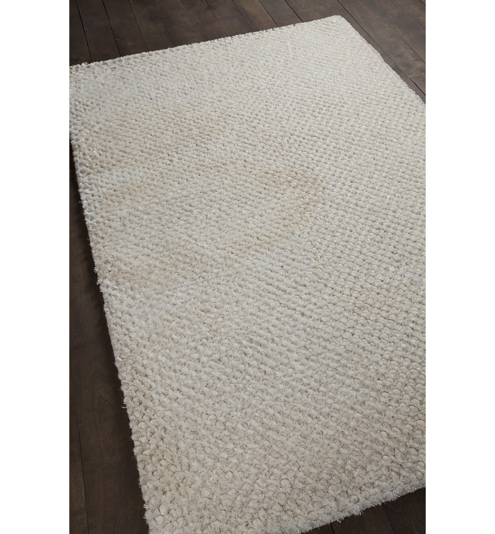 Lenz Shag Authentic Handmade White Modern Shag Wool Polyester Area Rug Winston Porter Rug 