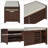 Rustic Entryway Storage Bench With Cushion - Shutter Door Organizer For Shoes And Accessories-199353377