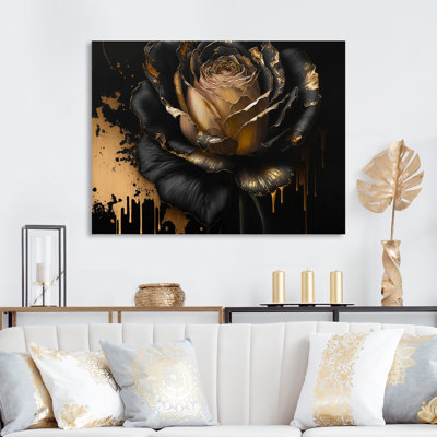 Black And Gold Rose II Black And Gold Rose II  Print on Canvas