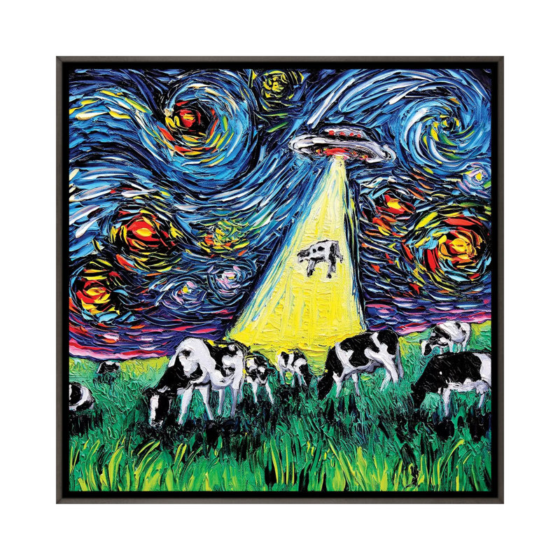 La reproduction d’art de Van Gogh n’a jamais été enlevée par aja Trèves, Pas de tapis, Cadre en bois rustique foncé