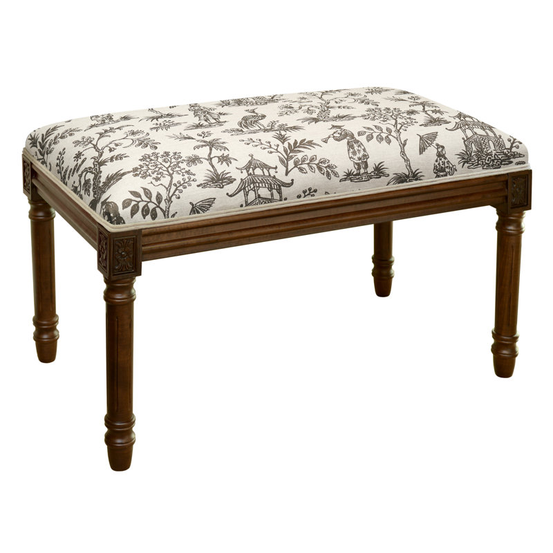 Banc en bois massif Cambel, Noyer / gris Cathay
