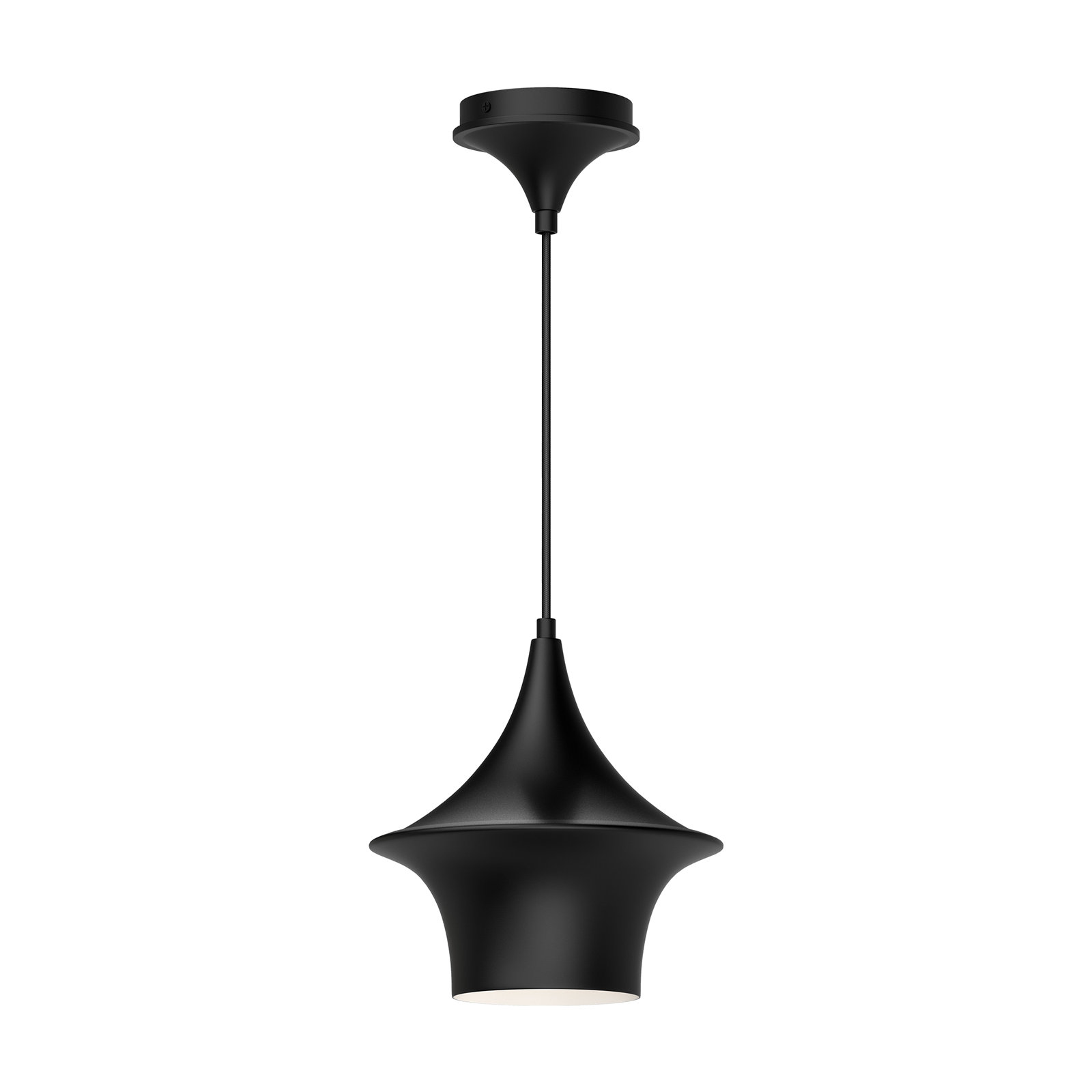 Alexia Single Light Metal Pendant, 85.13" H x 9.5" W x 9.5" D, Matte Black