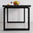 Black solid wood dining table rectangular home-106732647