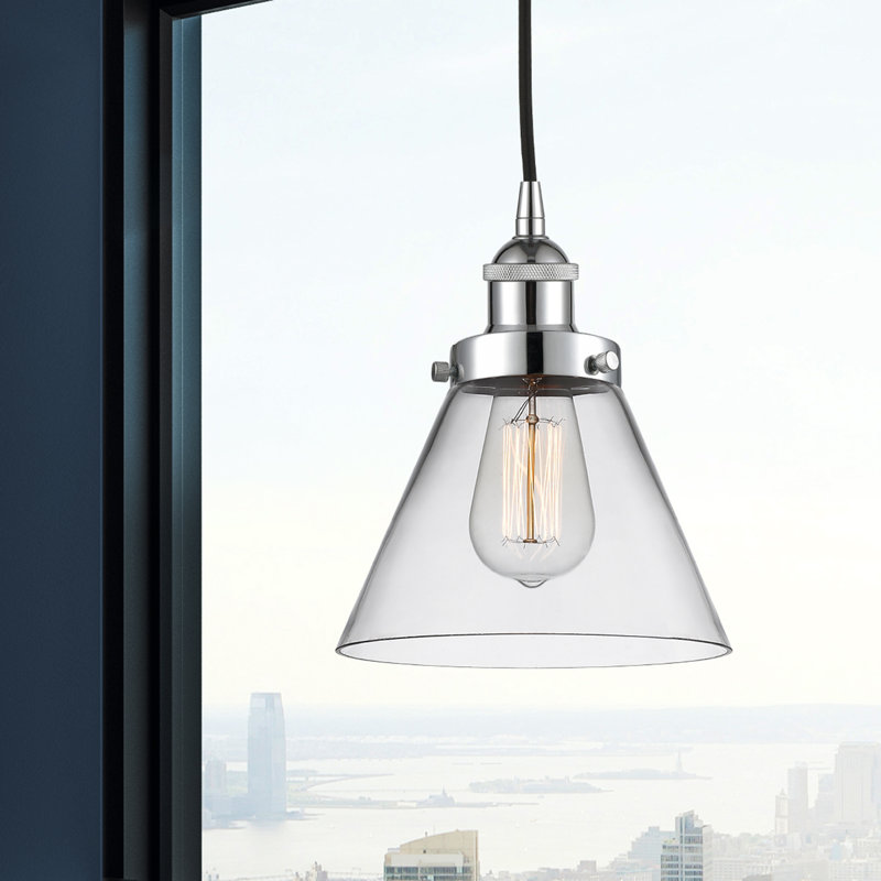 Annis 1 - Light Single Pendant, Clear/Small Cone, No Bulb Included, Polished Chrome