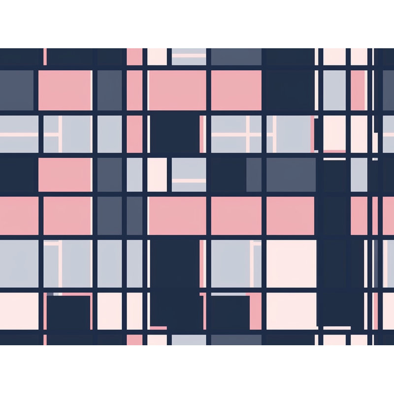 Kryslin Shower Curtain Pattern Bath Mat Bathroom Decor Navy/Pink, H 73 po x l 70 po