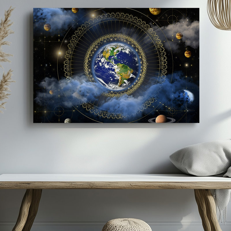 Toile dans un tableau cosmique à couper le souffle, art mural éclatant de la terre, H 9 po x l 12 po