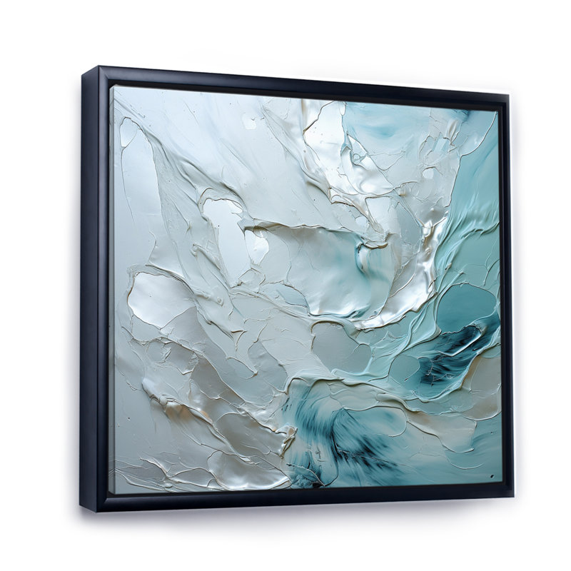 Silver Shimmer - Abstract Landscapes Framed Canvas Print, Black Floater Framed, 24" H x 24" W