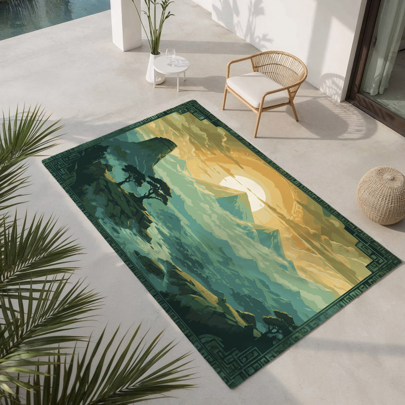 Celestial Pathway Indoor And Outdoor Area Rug, Rectangle 9' x 12'