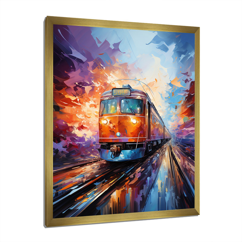 " Train Bold Rhythms ", Gold Picture Framed, 32" H x 16" W x 1" D
