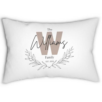 Personalized Family Name Pillow Custom Monogram Throw Pillow Housewarming, Wedding, or Anniversary Gift
