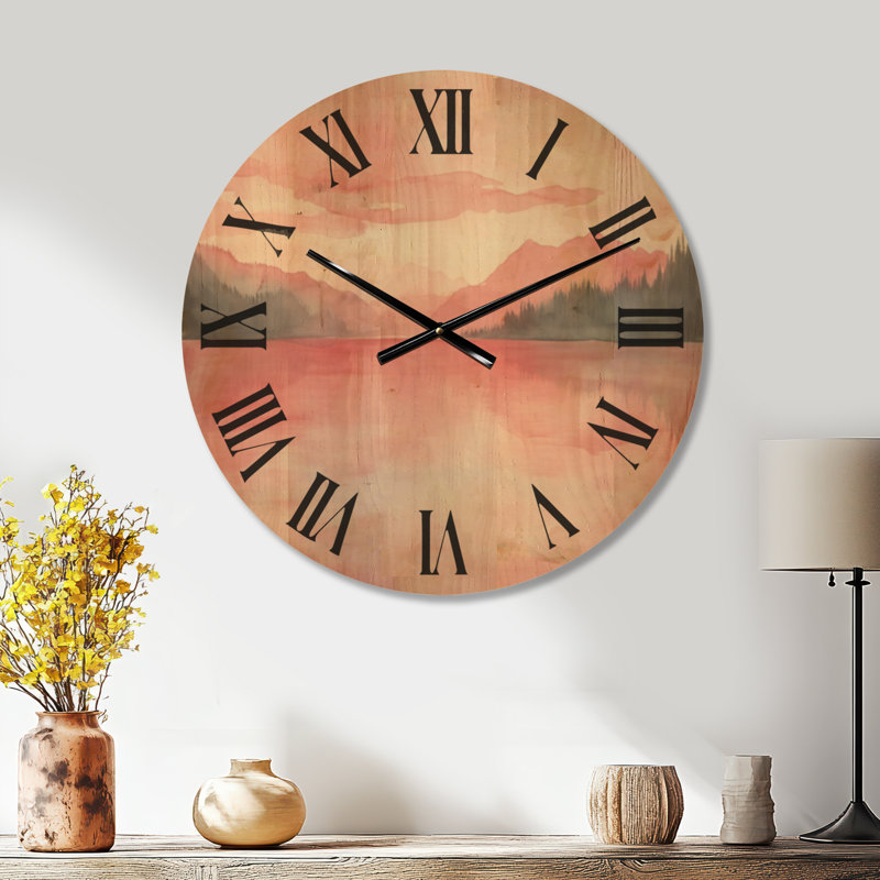 Très grande horloge murale en bois Lakeside, Medium