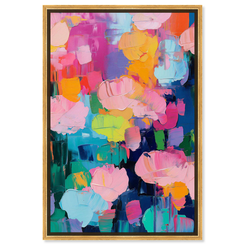 Toile «Glide of Colours» par Art Remedy, Cadre doré, H 46 po x l 31 po