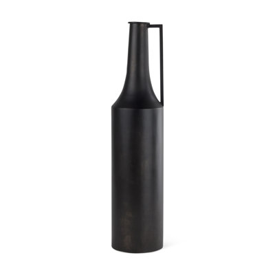 24" Black Metal Jug Vase