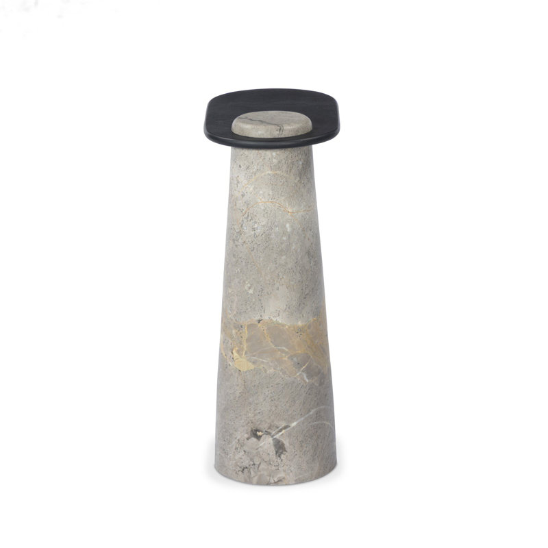 Raz End Table-Grey Layered Marble