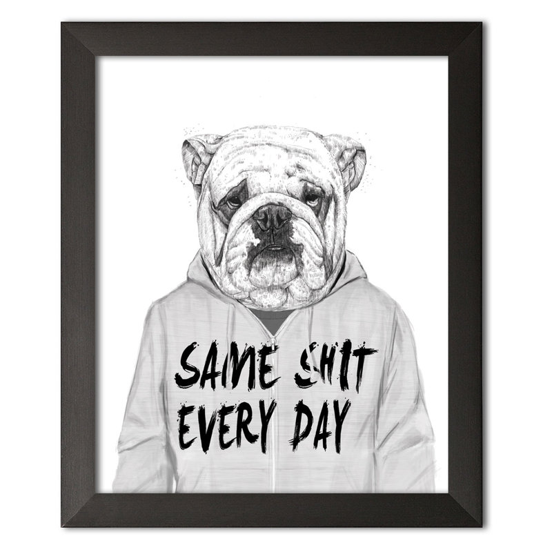 « same arrêtly », reproduction d’impression, Papier avec cadre noir, H 14 po x l 11 po x P 0,75 po