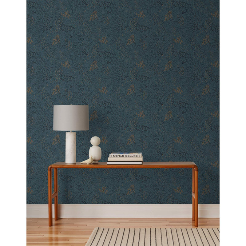 Forest Floor Wallpaper | Ebony / Traditional / Roll - 27" x 30', Indigo