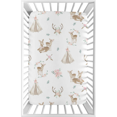 Drap-housse pour lit de bébé cerf