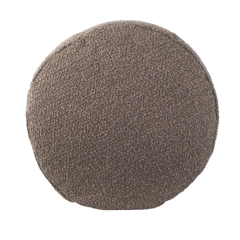 22" Wide Round Pouf Ottoman, Brown
