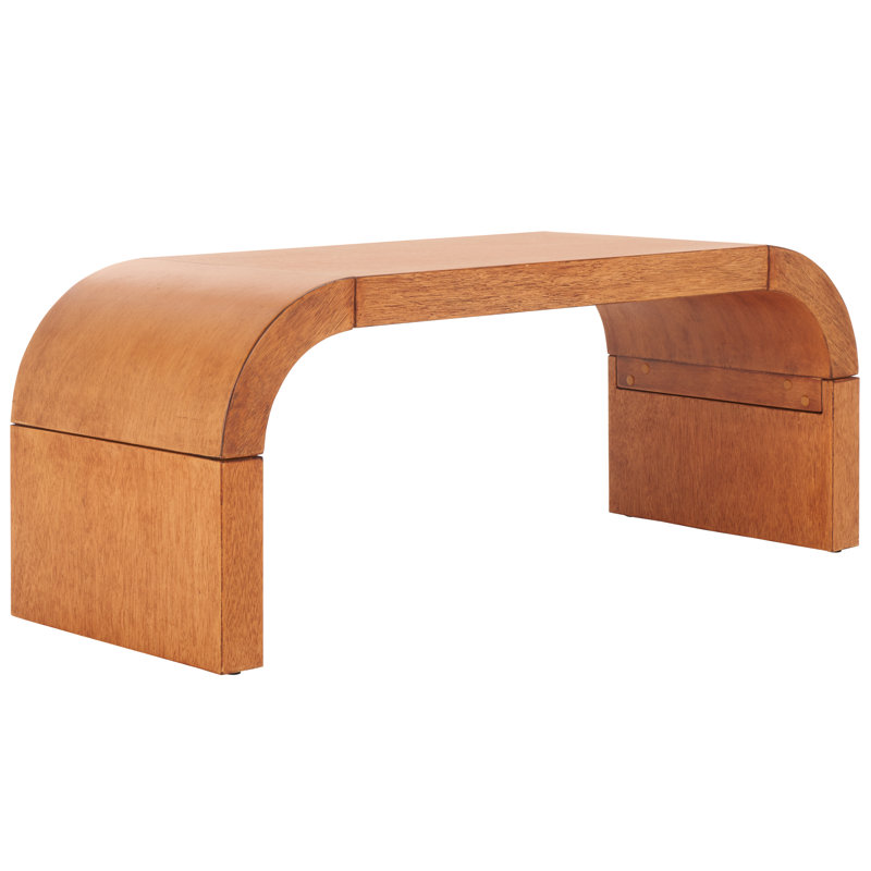 Melanija Curved Coffee Table, Light Natural
