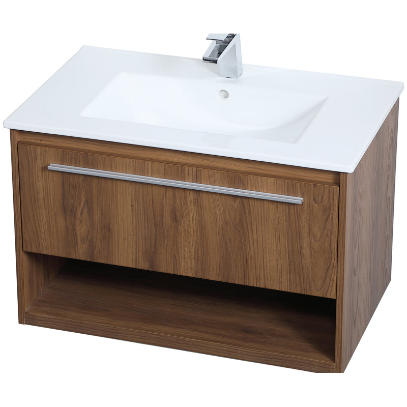 Ensemble de meuble-lavabo simple 30 po Kasper, Noyer brun