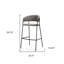 Chaise de bar 30 po en tissu gris et noir