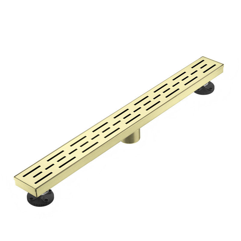 Majesta 32" Brushed Gold linear grid drain, Brushed Gold