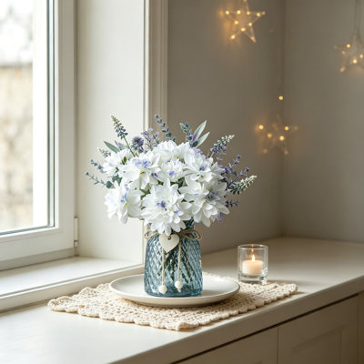 8 fleurs artificielles Dahlias
