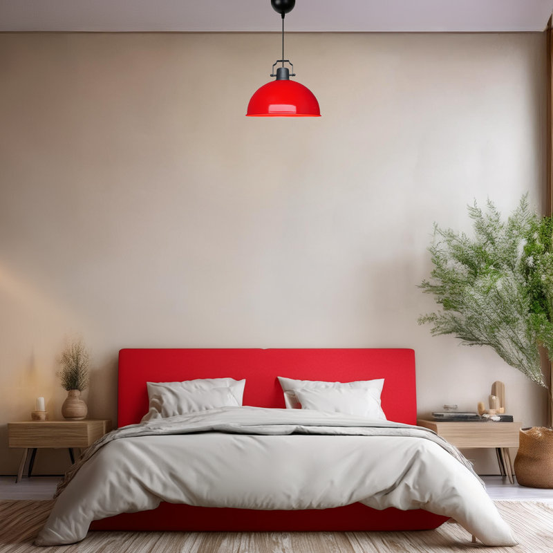 Luminaire suspendu en métal, Rouge