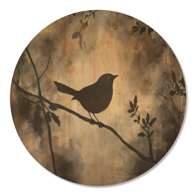 Décoration murale ronde en bois Night Wren Hollow