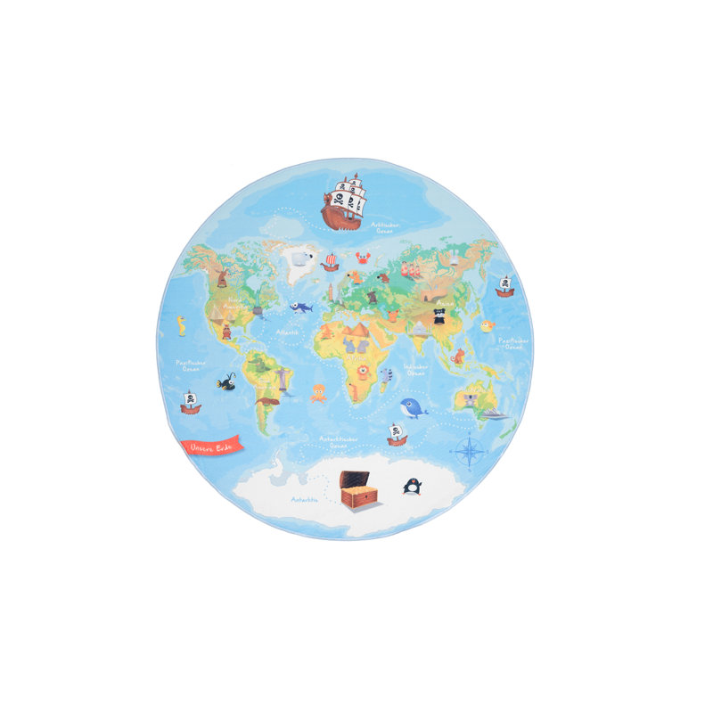 Flatweave Area Rug, Round 100 cm