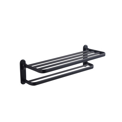 Metal Accent Shelf with Towel Bar