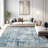 Modern Abstract Non Slip Washable Area Rug (Blue)-394438189