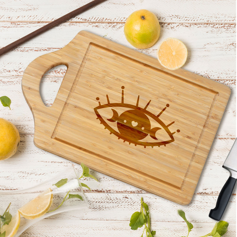 Boho Eye - 1 Piece Bamboo Cutting Board, 18" x 12"