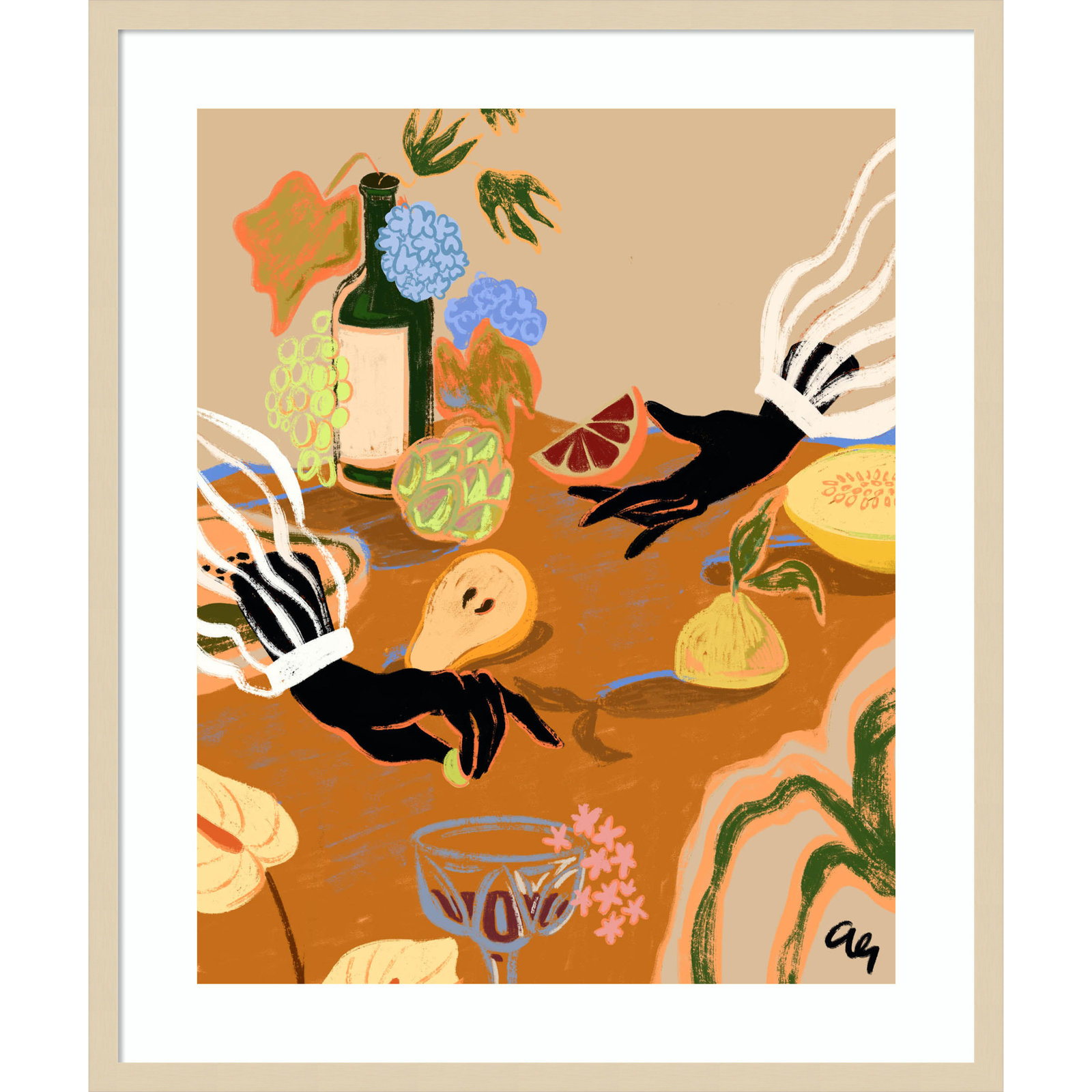Oberon "Handful of Love (Fruit)" Print, 33" H x 28" W, Brown