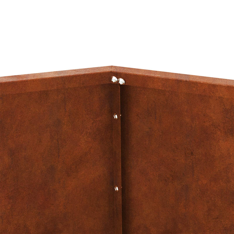  Planter Rusty Weathering Steel, 40cm H x 50cm W x 50cm D