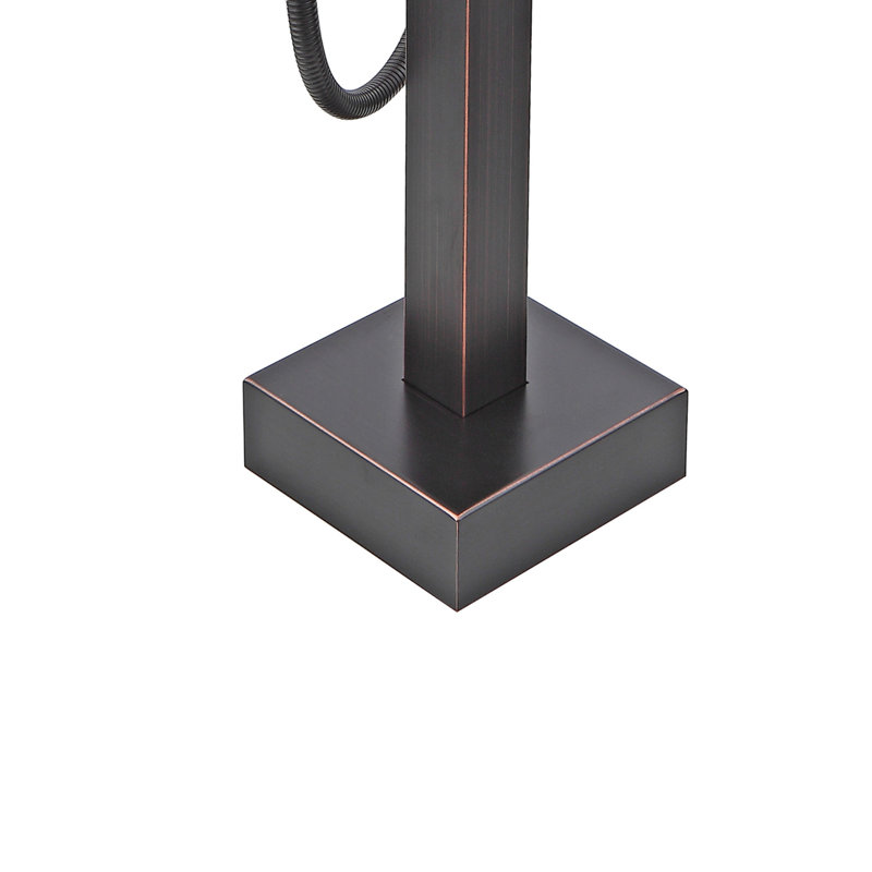 Robinet de baignoire autoportant à poignée simple avec douche à main, Bronze frotté à l'huile