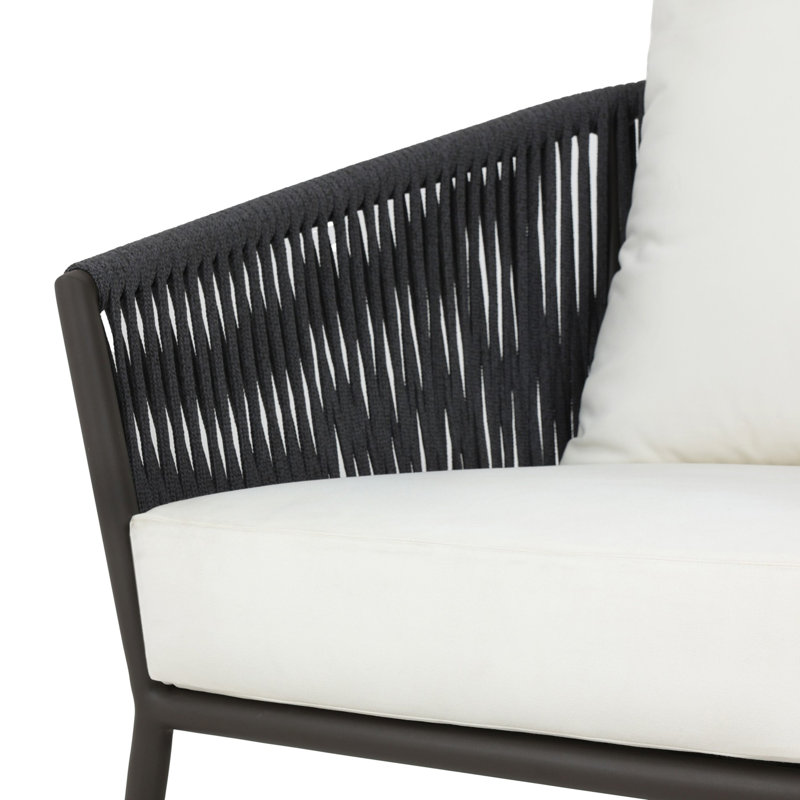 Porto Outdoor Lounge Chair, Acrylic, Arashi Salt Cushion/Bronze Frame