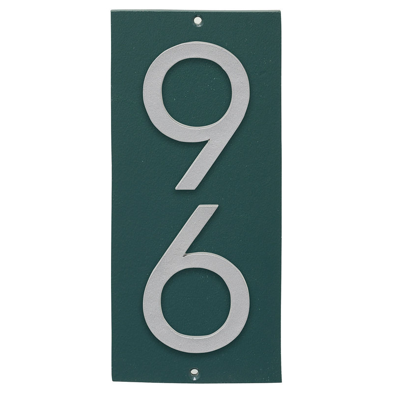 Plaque murale rectangulaire verticale flottante 6 po, Oui, Vert forêt / argent