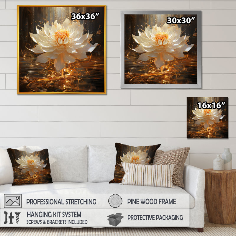 Judaïsme floral Shekinahs Shine sur impression sur toile, Toile tendue, H 16 po x l 16 po x P 1 po