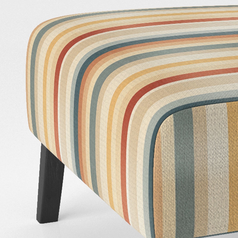 Fauteuil de chambre beige et brun à rayures Serenity - Chaise rembourrée en velours