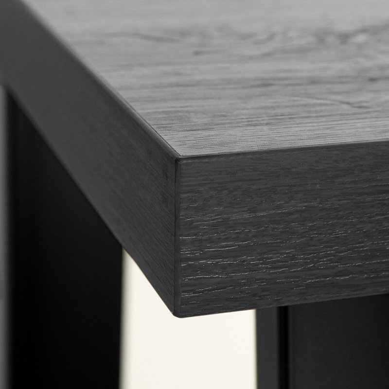 Bureau en L avec prises intégrées Pearsall, Chêne gris