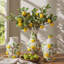 Vase en céramique blanc à relief de branches de citron en relief 3D, vase floral Bulbous brillant pour style de cuisine de campagne et de campagne