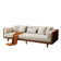 Grimpante 82.68'' Square Arm Cotton Linen Fabric Sofa with Wooden Frame
