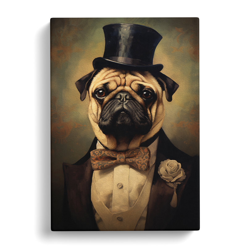 Pug Impressionism - Print, 50cm H x 35cm W x 3cm D