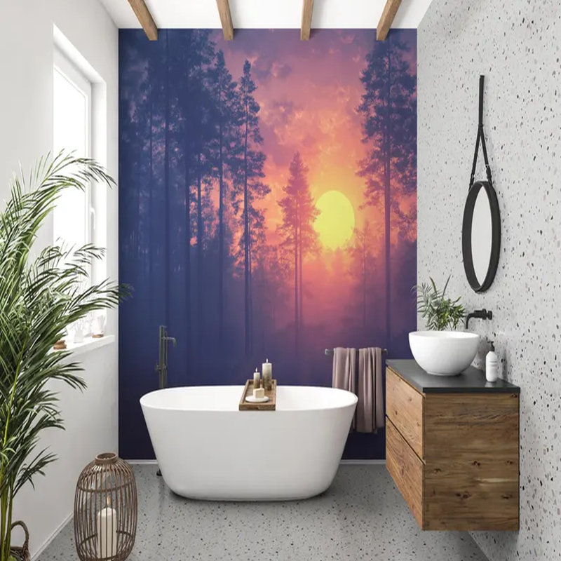 Sunset Serenity In Pine Forest, 138" L x 106" W