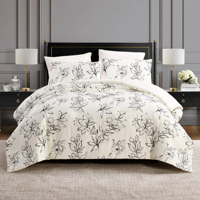 Dee Ocleppo Inked Floral Cotton Sateen Comforter Set