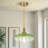 1 - Light 10.23"wide Gold Dome Pendant With Petal Glass Lampshade With Cord-118539087-122780815