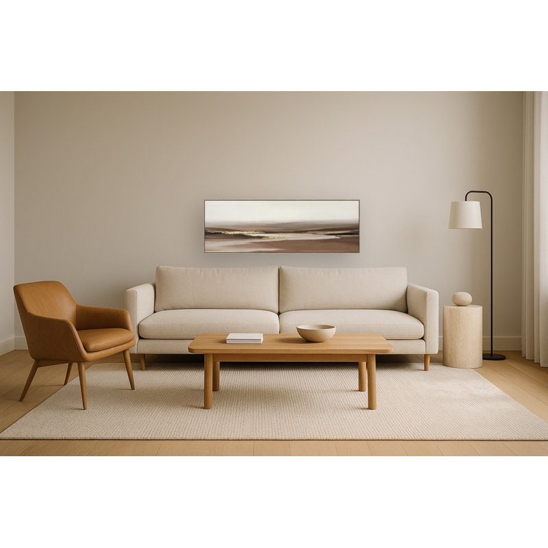 Art mural en toile Brown Horizons - 20 po x 60 po - Cadre doré